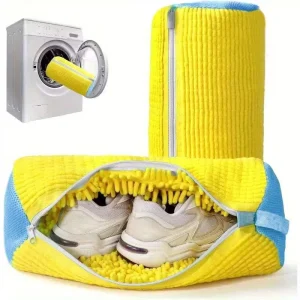 Reusable Polyester Shoes Washing Machine Bag with Zipper for Shoe Cleaning