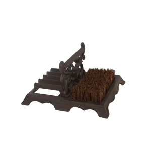 Rust Resistant Metal Upright Shoe Brush Removable Tray for Hotel Restaurant Entrance Use Casting Technique
