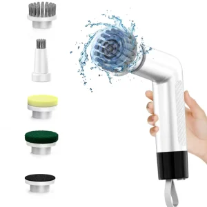 S3 4 in 1 Mini Cordless Electric Spin Scrubber Shower Scrubber with Battery Level Display 2 Speeds Electric Clean Shoe Brush