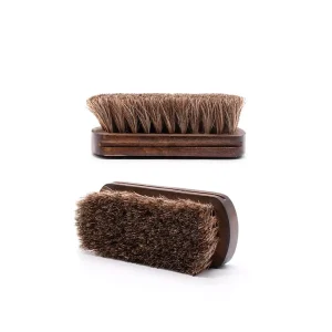 SB23 100% Horse Hair Shoe Brush with Beech Wood Grip Handle Portable Design for Golf Shoes Cleaning