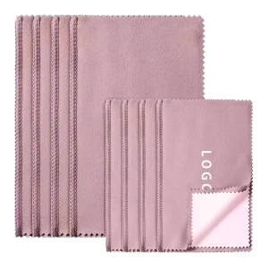 Scratch Free Reusable Custom Logo Printed Four Layers Suede Cleaning Cloth Luxury Jewelry Cleaner for Polishing