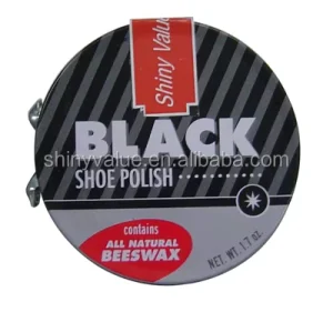 Second Time Update Black Natural Waxed Shoe Polish Cream in Tin Box