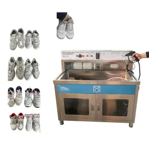 Semi Automatic Commercial Shoe Washer Machine Sneakers Cleaning Sanitizing Dryer for Sports Shoes Laundry Business Use