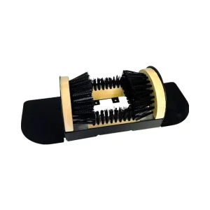 Shoe Brush Cleaner with Wood Handle Boot Scraper Folding Sides for Effective Outdoor Mud Removal