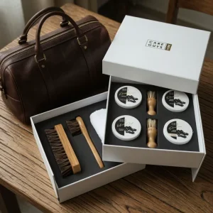 Shoe Care Gift Set with Polish Brushes Cloth and All Essential Shine Tools