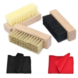 Shoe Care Kit Horse Hair Sneaker Shoe Cleaning Brush with Wooden Handle and Customized Packaging