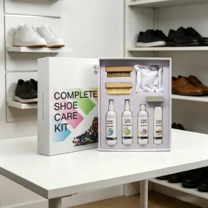 Shoe Care Kit Leather Conditioner Waterproof Whitener Wet Cleaner Includes Brush Microfiber Cloth Free Charge