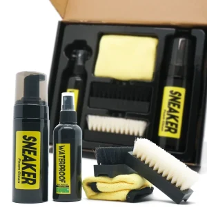 Shoe Care Kit for Sneaker Includes 5Oz Shoe Cleaner and 3.5Oz Sneaker Deodorizer Spray 2 Shoe Brush and a Microfiber Towel