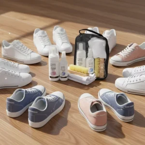 Shoe Care Kit for Sport Shoes with Whitening & Decontamination Foam Cleaner Brush Microfiber Cloth Quick & Easy Clean