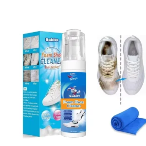 Shoe Cleaner Kit With Brush and Towel Kit Removes Dirt Stain for Sneaker Suede Leather Knit Boots Canvas Foam White Shoe Cleaner
