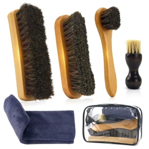 Shoe Cleaning Brush Set Wooden Shoe Brush Kit Shoes Small Brush