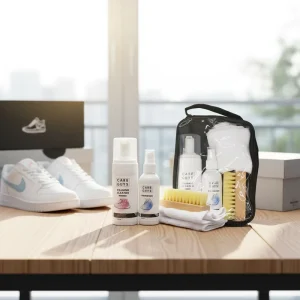 Shoe Cleaning Kit Sneaker Cleaner Foam Freshener Brush & Microfibre Cloth Whitening Decontamination 460g