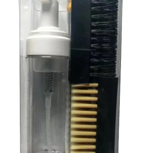 Shoe Cleaning Kit With 150ml Foam Cleaner Hard and Soft Brush Microfiber Cloth in a Plastic Box