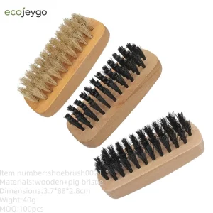 Shoe Cleaning Pig Bristle Brush Wooden Handle Sneaker Cleaner Brush Boar Hair Shoe Polishing Cleaning Brush Shoes Boots Care