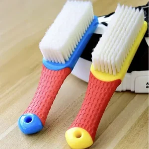 Shoe & Clothes Brush with Long Handle Soft Wool & Nylon PBT Bristles Don’t Hit Shoes Design