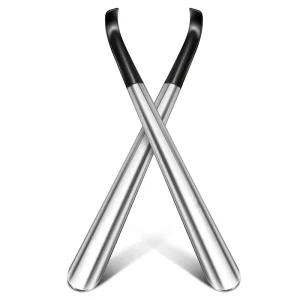 Shoe Horn Long Handle for Seniors, 2 Pack, Metal Long Shoehorn for Boots, 16.5″ Extra Long Shoe Horn for Men Women Kids