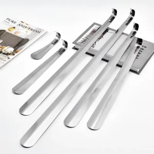 Shoe Horn for Men’s Dress Shoes Long Handle Metal Stainless Steel Shoe Helper with Logo