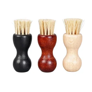 Shoe Polish Applicator Brush Leather Care Brush Natural Wooden Handle Horsehair Shoe Brush