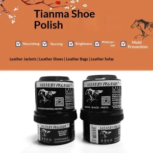 Shoe Polish Decontamination Paste With Small Sponge For Cleaning And Maintaining Glossy Leather Shoes Household Use