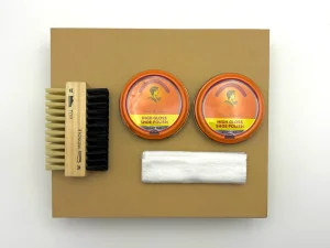Shoe Polish Set With Double Brush and Cloth