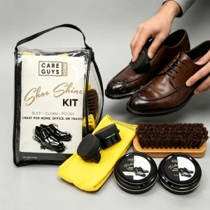 Shoe Polish and Shine Kit All in One Leather Shoe Care Set with Buffing Cloth Applicators and Brushes for Everyday Use