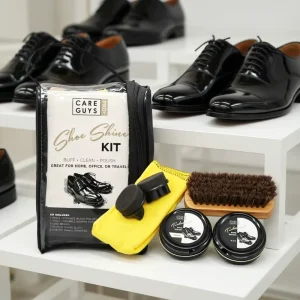 Shoe Shine Kit All in One Leather Shoe Care Set with Polish Brushes Applicators and Buffing Cloth for Home Office and Travel