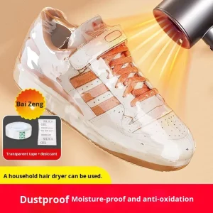 Shoe Storage Bag Heat Shrink Film PVC Moisture Proof Mildew Proof Dust Proof Hair Dryer Compatible Shoe Cover Sneaker Wrap