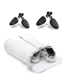 Shoe Washing Bag with Adjustable Shoe Trees Laundry Shoe Bag for 2 Shoes Wrap around Cleaning in Washer and Dryer Durable Zipper