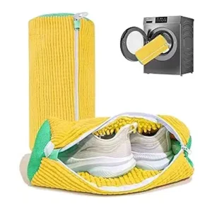 Shoe Washing Machine Bag 2 Pack Sneaker Laundry Bags for Washer & Dryer Durable Mesh Shoe Cleaning Bag with Zipper