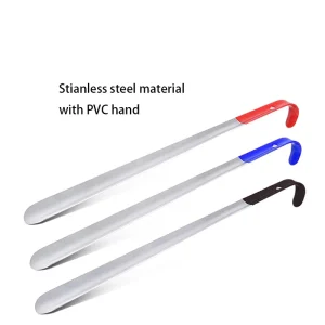 Shoehorn Home Using 42cm Long Holder Metal Stainless Steel Shoe Horns with Leather Handle