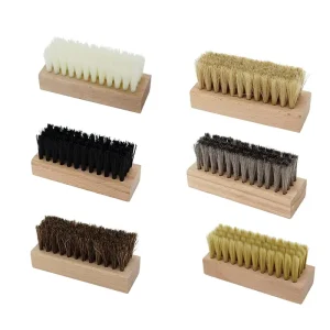 Small Multifunctional Eco-Friendly Wood Shoe Cleaning Brush with Natural Bristle & PP Hair Super Cleaning Ability Wood Handle