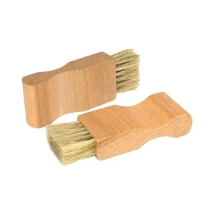 Small Shoe Polish Applicator Brushes with Wooden Handle 2 Pairs Essential for Shining Shoes and Leather Boots Care Kits