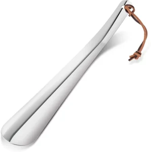 Smooth Long Handle Stainless Steel Shoe Horn for Seniors Pregnant Women Men Kids Adults Unisex