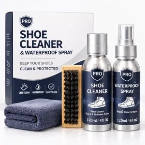Sneaker Cleaning Kit Waterproof Spray Portable Shoe Care Set Brush Microfiber Towel Water-Based Solution for Waterproof