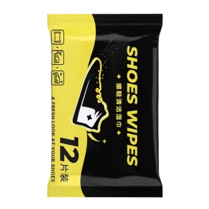 Sneaker Cleaning Wipes 12pcs Pack Gentle Formula for Leather & Synthetic Custom Branding MOQ 5000 Packs