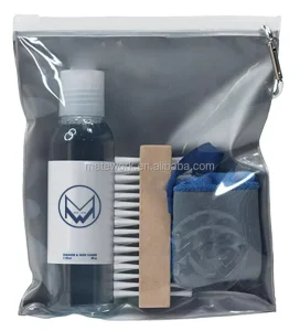 Sneaker and Leather Spray Cleaner Shoe Care Kit with Brush and Microfiber Towel 4oz (250ml) 3-Piece Model SC-007 for Men