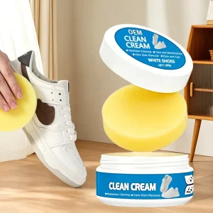 Sneakers Cleaning Cream White Shoes Cleaner with Sponge