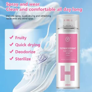 Sneakers Fragrance Deodorant Spray Shoe with Odor Control for Smelly Feet and Sweat