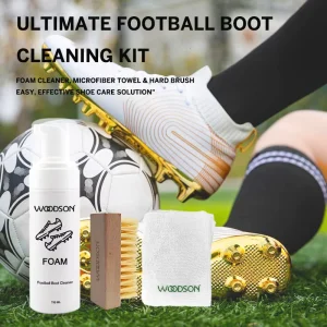 Soccer Cleat Foam Cleaner Shoe Care Spray Football Shoe Foam Cleaner Kit with Brush & Microfiber Towel