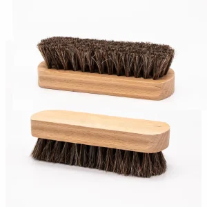 Soft Horsehair Wooden Handle Shoe Cleaning Polishing Brush for Leather Shoes