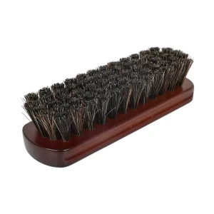 Soft Horsehair with Curved Wood Handle Shoe Shine Brushes for Leather Shoes, Boots & Purses