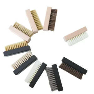 Soft Medium Hard Bristles Shoe Cleaning Brushes Natural Black Wooden Handle Factory Supply Sneakers