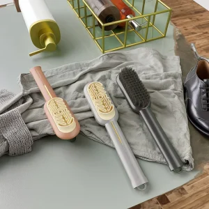 Soft Suede Shoe & Clothing Cleaning Brush Single Sided Rectangle Shape with Plastic Soft Bristle Rubber Tool Hand Design Style