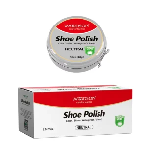 Solid Shoe Polish in Tin Box Printed Logo Custom Private Label Leather Care Product Shoe Wax