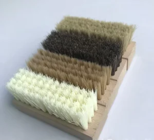 Solid Wood Beech Small Square Cleaning Dust Removal Oiling Polishing Horsehair Pig Mane PP Silk Brush Sharpened Silk Shoe Brush