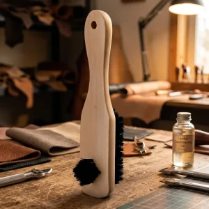 Solid Wood Handle Shoe Cleaning Brush Multifunctional Soft Bristle Pure Wooden Shoe Care Brush for Daily Use