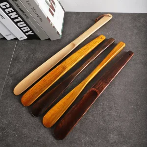 Solid Wood Long Handle Shoe Horn Non-Bending Portable Household Shoe Licking Artifact Accessory