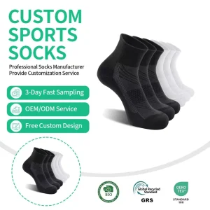 Sports Crew Socks Men Women Non Slip Sweat Absorbent Anti Bacterial Deodorant Breathable Mid Calf Marathon Knitted
