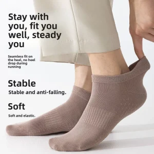 Spring Summer Men’s Casual Socks Thin High Cotton 91.8% Ankle Quick Drying Breathable Anti Slip Antibacterial Deodorant Body