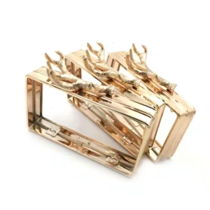 Square Metal Purse Frame Tree Head Box Clutch Frame Clutch Bag Frames for Handbag Metal Handle Evening Bags